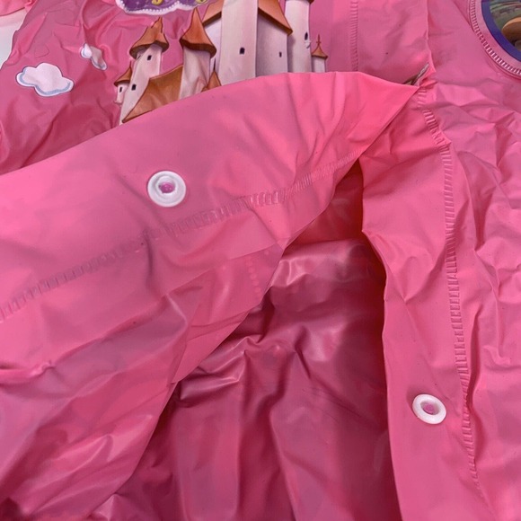 Sophia The First Girls Rain Slicker Jacket Packable Size Medium Pink PVC - Picture 5 of 12